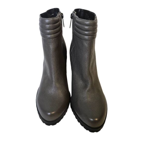 H by Halston Cara gray leather heeled ankle boots. Size 9.5 NWOT. - Picture 2 of 6